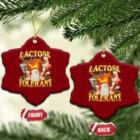Funny Christmas Santa Lactose Tolerant Ceramic Ornament Xmas Tummy Ironic Sarcastic Meme - Wonder Print Shop