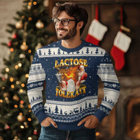Funny Xmas Santa Lactose Tolerant Ugly Christmas Sweater Xmas Tummy Ironic Sarcastic Meme - Wonder Print Shop