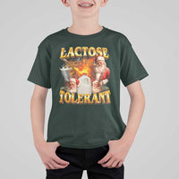 Funny Christmas Santa Lactose Tolerant T Shirt For Kid Xmas Tummy Ironic Sarcastic Meme - Wonder Print Shop