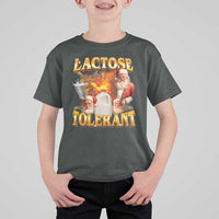 Funny Christmas Santa Lactose Tolerant T Shirt For Kid Xmas Tummy Ironic Sarcastic Meme - Wonder Print Shop