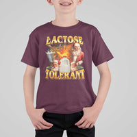 Funny Christmas Santa Lactose Tolerant T Shirt For Kid Xmas Tummy Ironic Sarcastic Meme - Wonder Print Shop