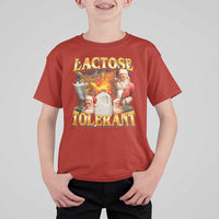 Funny Christmas Santa Lactose Tolerant T Shirt For Kid Xmas Tummy Ironic Sarcastic Meme - Wonder Print Shop