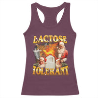 Funny Christmas Santa Lactose Tolerant Racerback Tank Top Xmas Tummy Ironic Sarcastic Meme - Wonder Print Shop