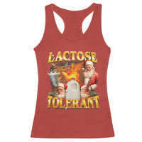 Funny Christmas Santa Lactose Tolerant Racerback Tank Top Xmas Tummy Ironic Sarcastic Meme - Wonder Print Shop