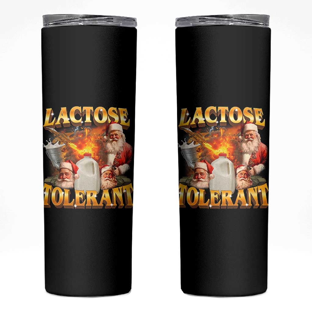 Funny Christmas Santa Lactose Tolerant Skinny Tumbler Xmas Tummy Ironic Sarcastic Meme - Wonder Print Shop