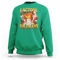 Funny Christmas Santa Lactose Tolerant Sweatshirt Xmas Tummy Ironic Sarcastic Meme - Wonder Print Shop