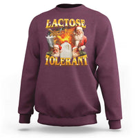 Funny Christmas Santa Lactose Tolerant Sweatshirt Xmas Tummy Ironic Sarcastic Meme - Wonder Print Shop