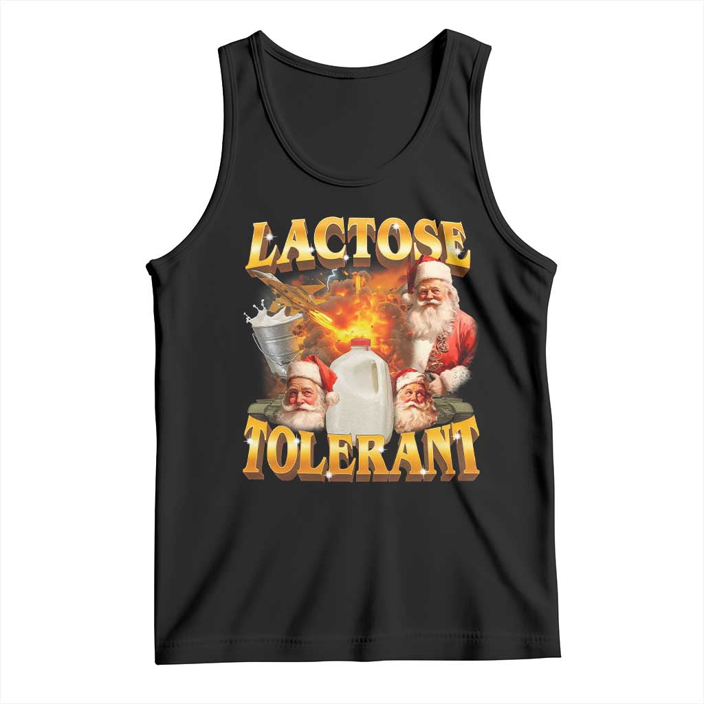 Funny Christmas Santa Lactose Tolerant Tank Top Xmas Tummy Ironic Sarcastic Meme - Wonder Print Shop