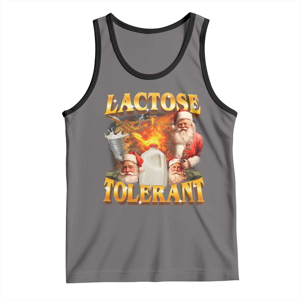 Funny Christmas Santa Lactose Tolerant Tank Top Xmas Tummy Ironic Sarcastic Meme - Wonder Print Shop