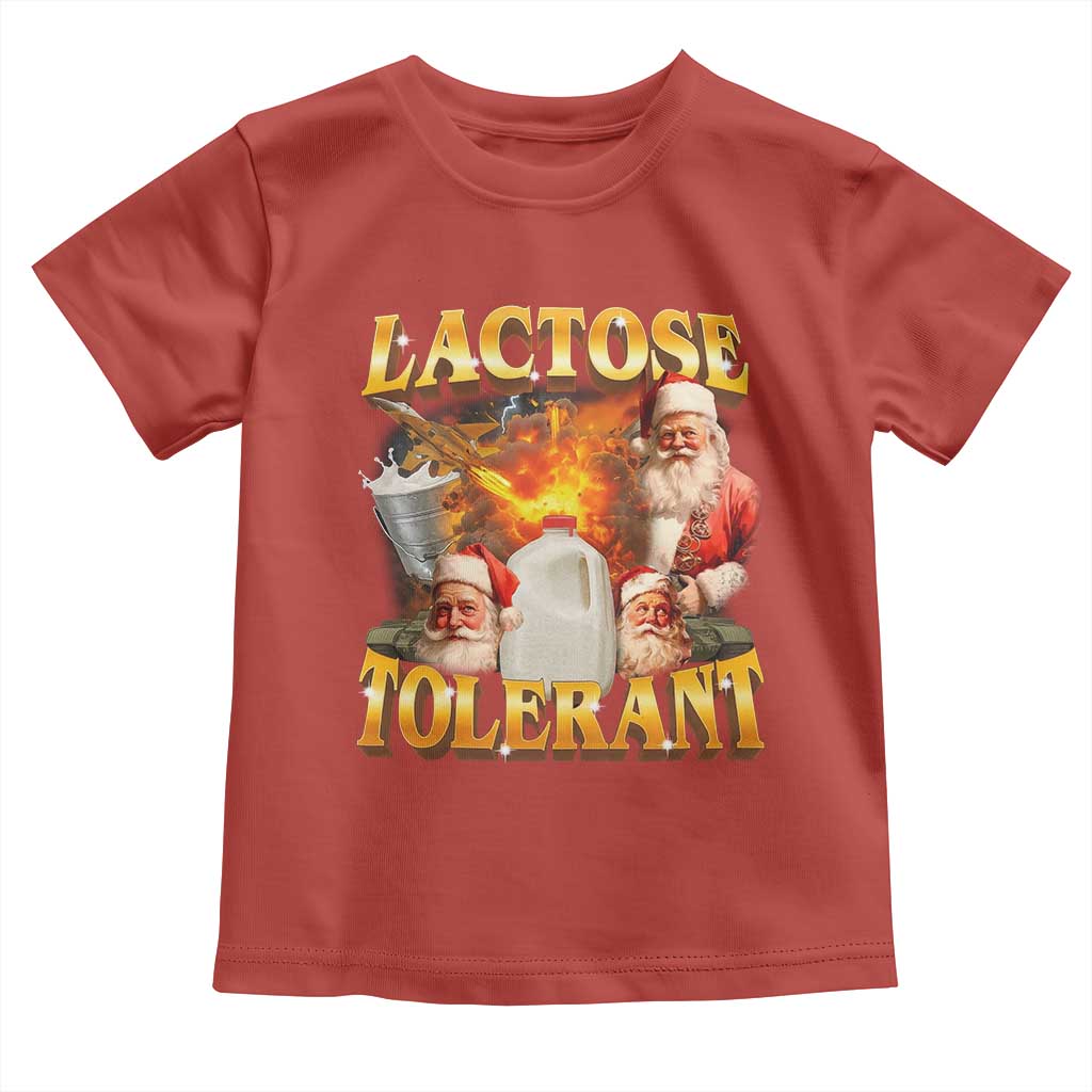 Funny Christmas Santa Lactose Tolerant Toddler T Shirt Xmas Tummy Ironic Sarcastic Meme - Wonder Print Shop