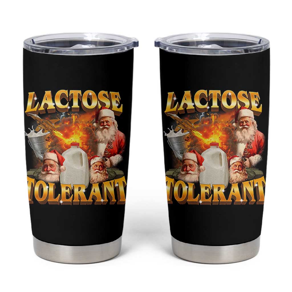 Funny Christmas Santa Lactose Tolerant Tumbler Cup Xmas Tummy Ironic Sarcastic Meme - Wonder Print Shop