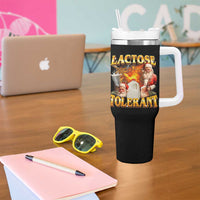 Funny Christmas Santa Lactose Tolerant Tumbler With Handle Xmas Tummy Ironic Sarcastic Meme - Wonder Print Shop