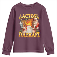 Funny Christmas Santa Lactose Tolerant Youth Sweatshirt Xmas Tummy Ironic Sarcastic Meme - Wonder Print Shop