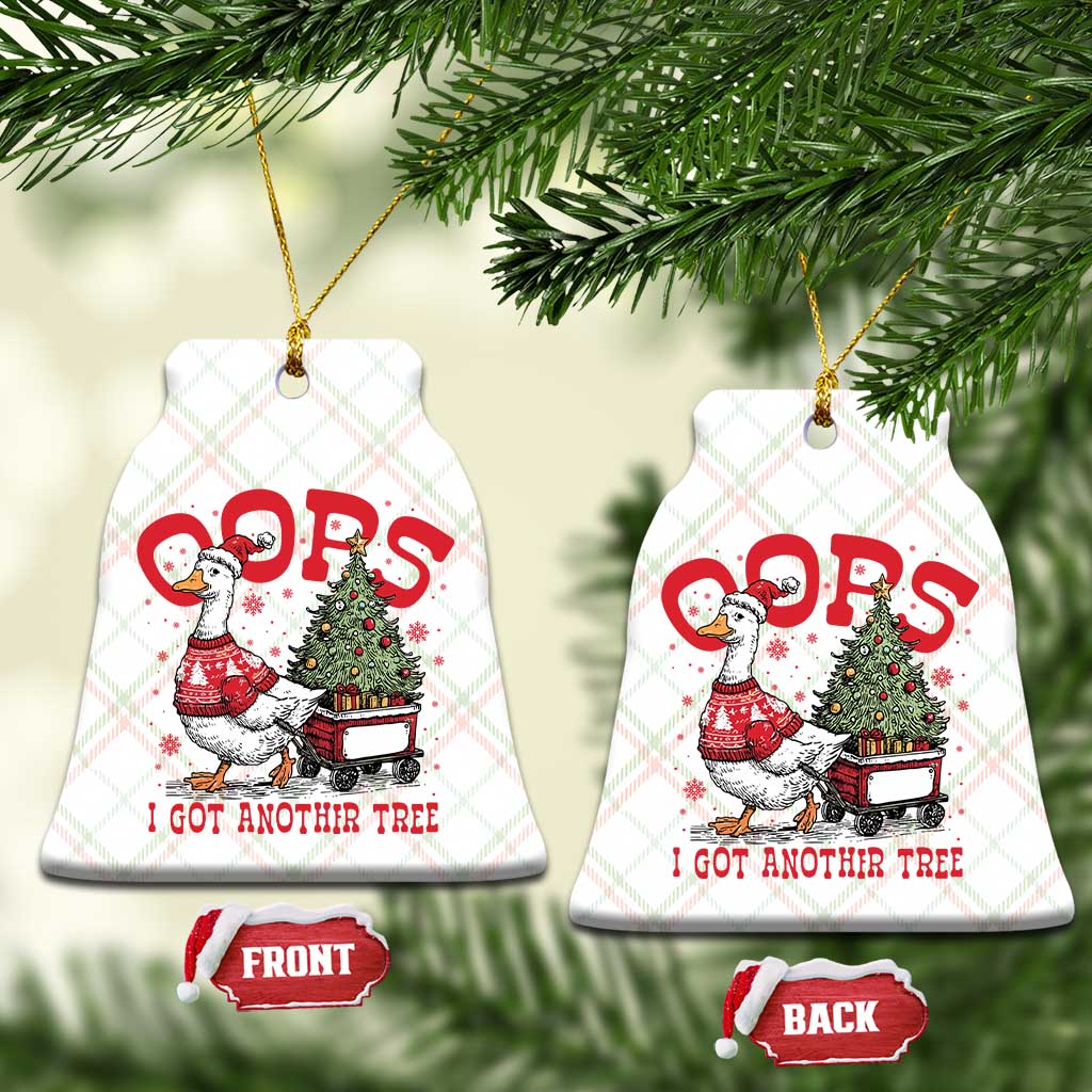 Funny Oops I Got Another Tree Funny Christmas Goose Ceramic Ornament - Wonder Print Shop