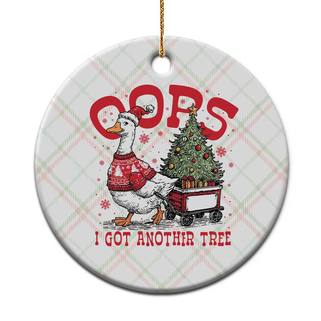 Funny Oops I Got Another Tree Funny Christmas Goose Ceramic Ornament - Wonder Print Shop