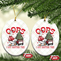 Funny Oops I Got Another Tree Funny Christmas Goose Ceramic Ornament - Wonder Print Shop