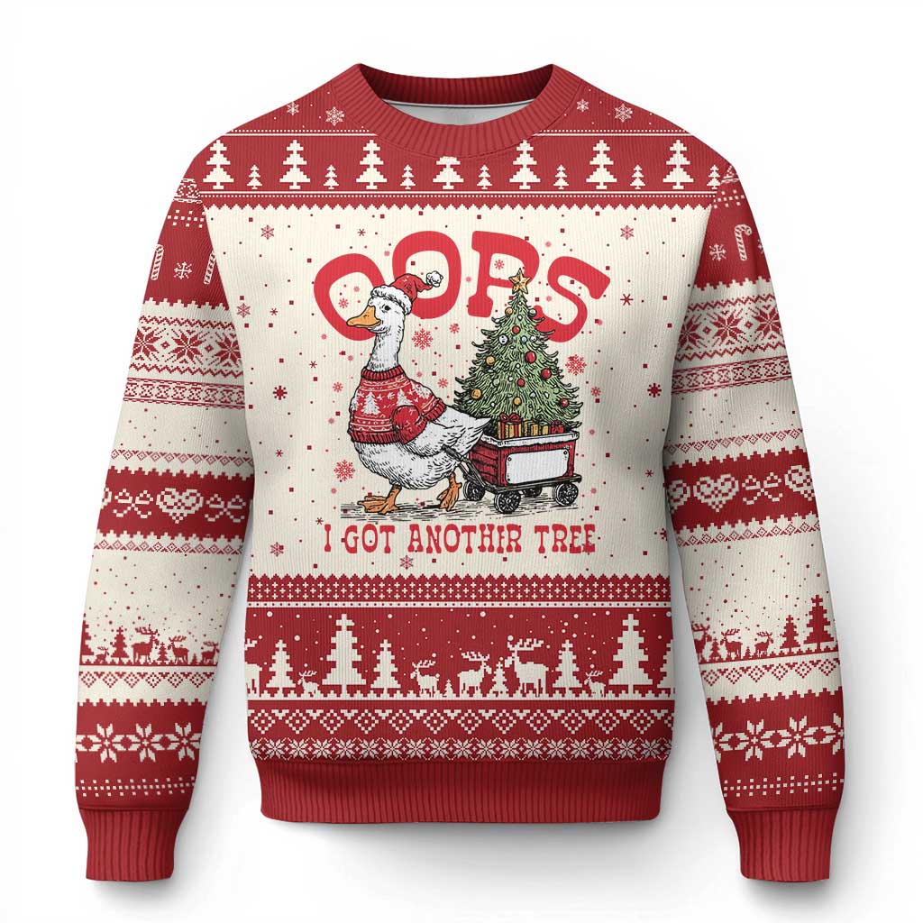 Funny Oops I Got Another Tree Funny Xmas Goose Ugly Christmas Sweater - Wonder Print Shop
