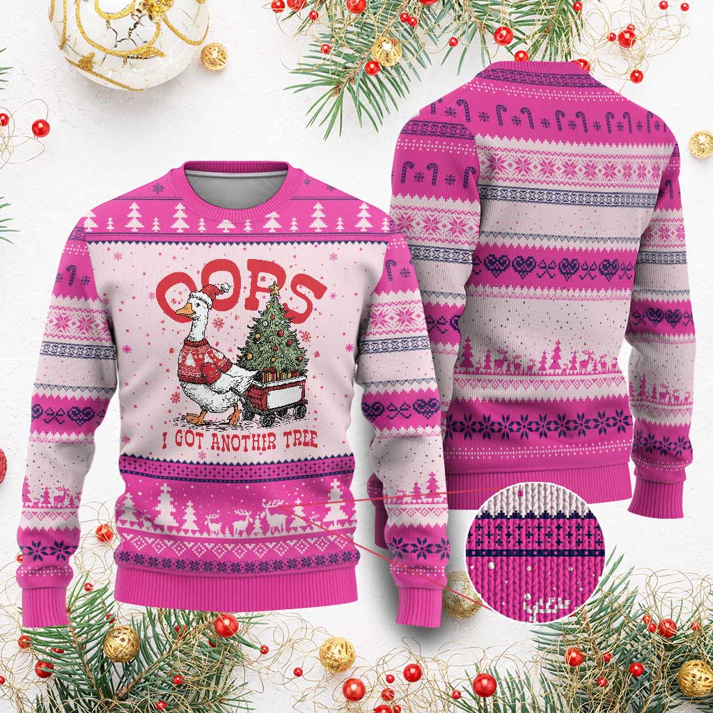 Funny Oops I Got Another Tree Funny Xmas Goose Ugly Christmas Sweater - Wonder Print Shop
