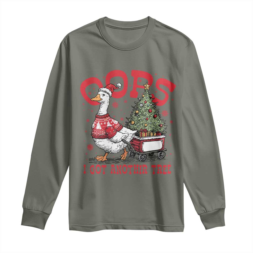 Funny Oops I Got Another Tree Funny Christmas Goose Long Sleeve Shirt - Wonder Print Shop