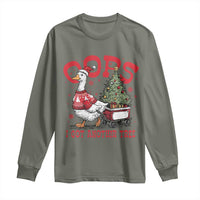 Funny Oops I Got Another Tree Funny Christmas Goose Long Sleeve Shirt - Wonder Print Shop