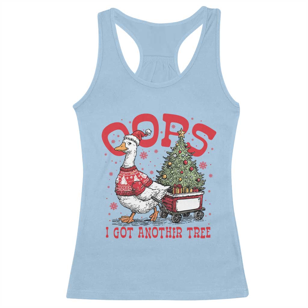 Funny Oops I Got Another Tree Funny Christmas Goose Racerback Tank Top - Wonder Print Shop