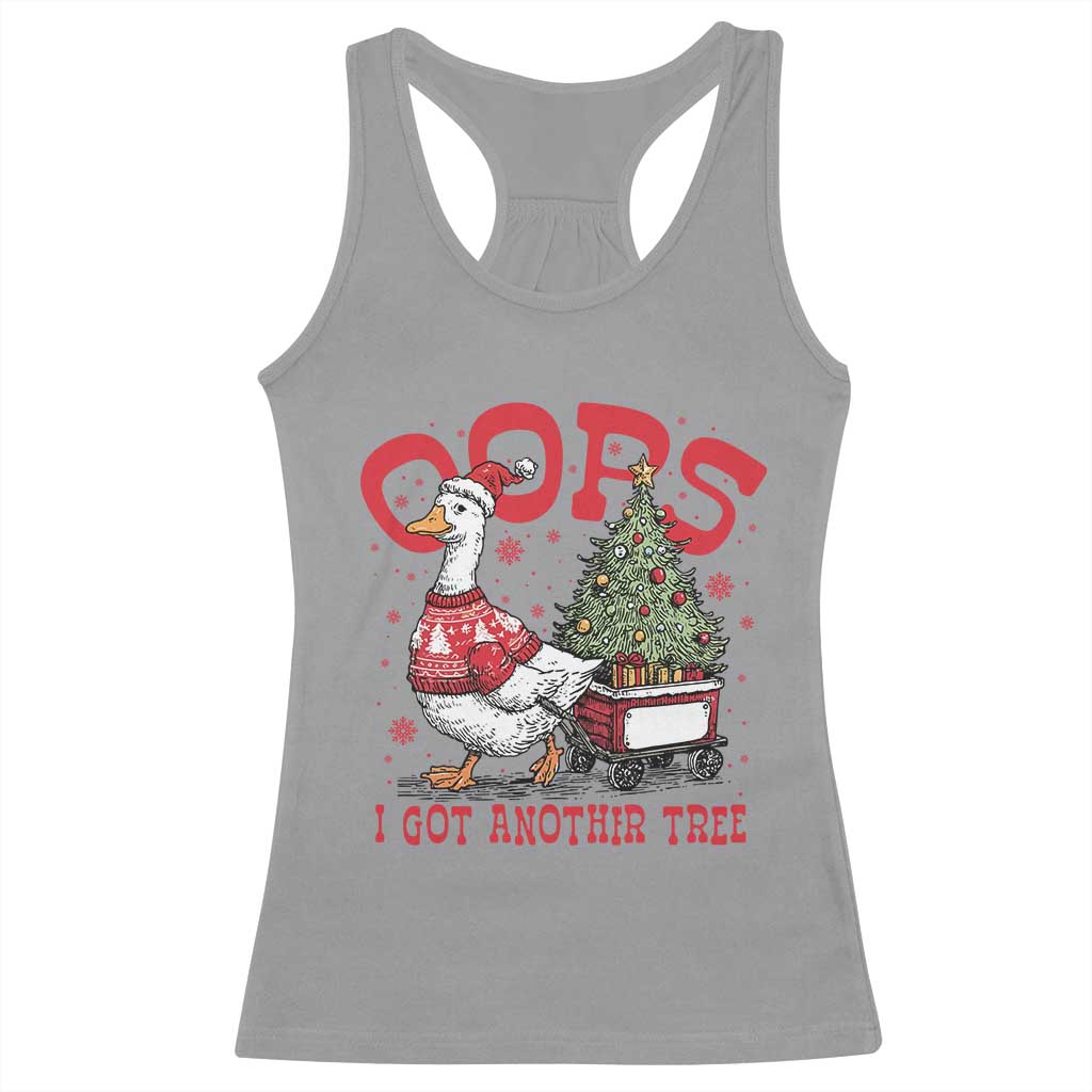 Funny Oops I Got Another Tree Funny Christmas Goose Racerback Tank Top - Wonder Print Shop
