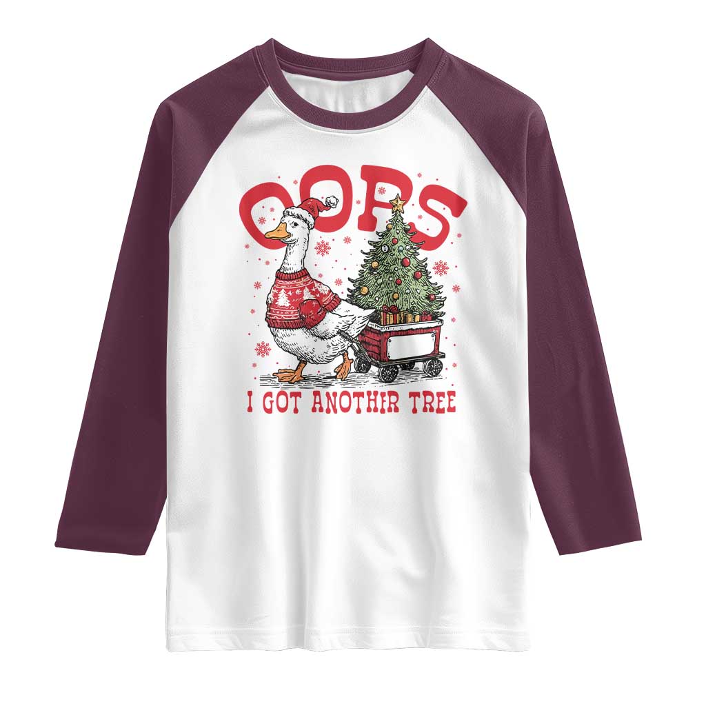 Funny Oops I Got Another Tree Funny Christmas Goose Raglan Shirt - Wonder Print Shop