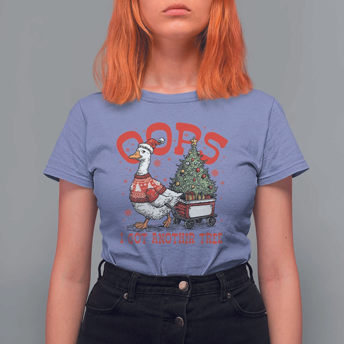 Funny Oops I Got Another Tree Funny Christmas Goose T Shirt For Women - Wonder Print Shop