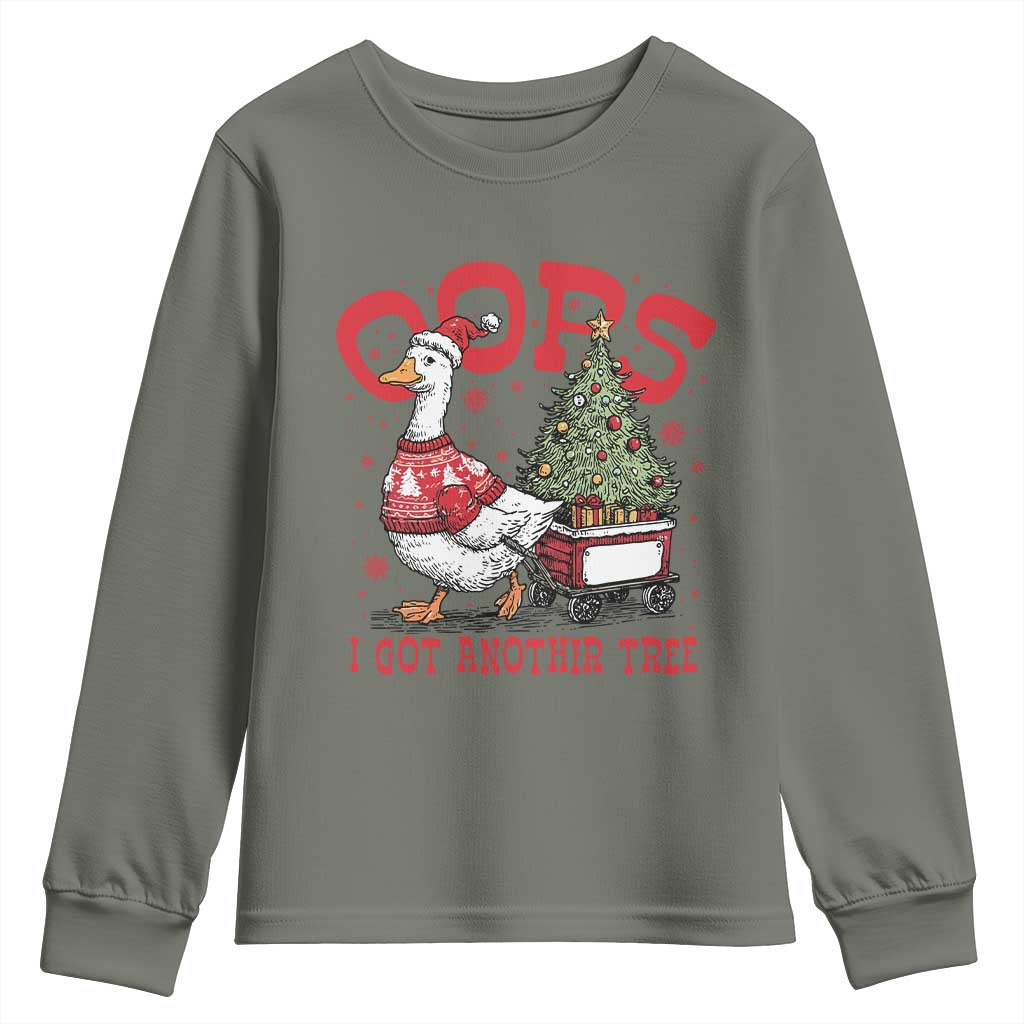 Funny Oops I Got Another Tree Funny Christmas Goose Youth Sweatshirt - Wonder Print Shop