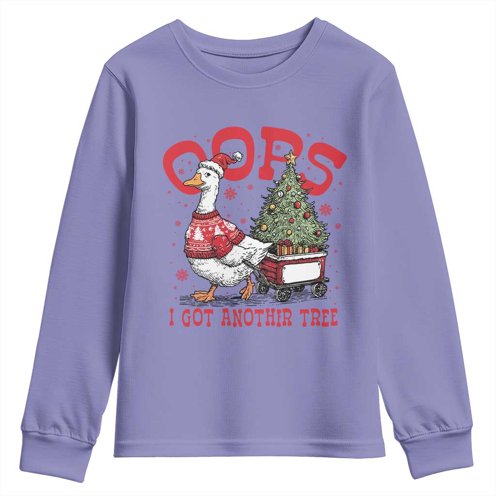 Funny Oops I Got Another Tree Funny Christmas Goose Youth Sweatshirt - Wonder Print Shop
