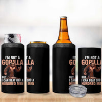 I'm Not A Gorilla But I Can't Beat Off A Hundred Men 4 in 1 Can Cooler Tumbler Funny Bigfoot Meme - Wonder Print Shop