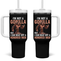 I'm Not A Gorilla But I Can't Beat Off A Hundred Men Tumbler With Handle Funny Bigfoot Meme - Wonder Print Shop