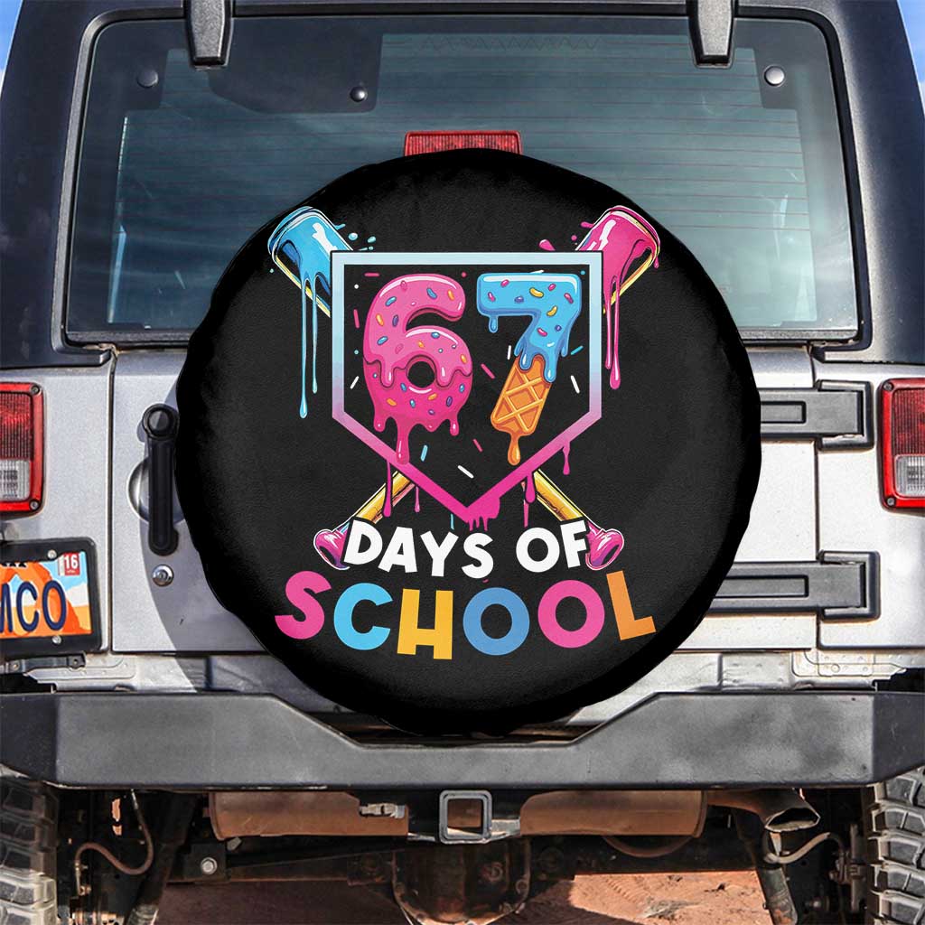 Funny 67 Days Of School Baseball Drip Spare Tire Cover Six Seven Meme Gen Alpha - Wonder Print Shop