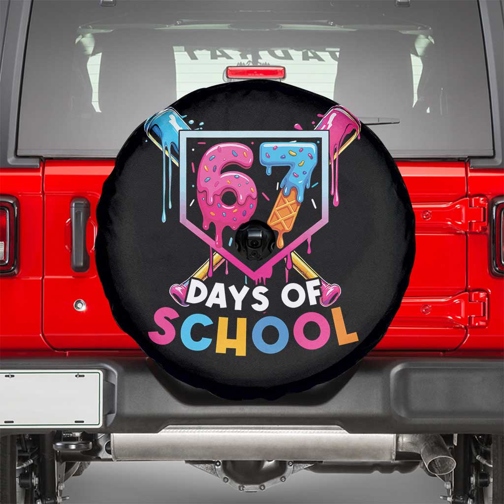 Funny 67 Days Of School Baseball Drip Spare Tire Cover Six Seven Meme Gen Alpha - Wonder Print Shop
