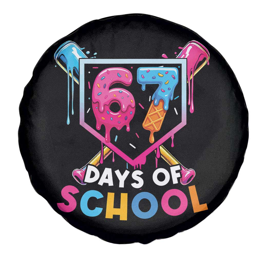 Funny 67 Days Of School Baseball Drip Spare Tire Cover Six Seven Meme Gen Alpha - Wonder Print Shop