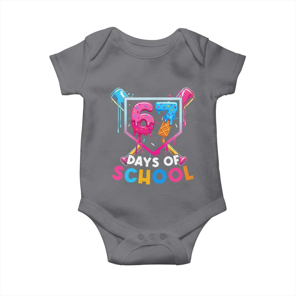 Funny 67 Days Of School Baseball Drip Baby Onesie Six Seven Meme Gen Alpha - Wonder Print Shop