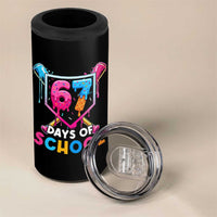 Funny 67 Days Of School Baseball Drip 4 in 1 Can Cooler Tumbler Six Seven Meme Gen Alpha - Wonder Print Shop