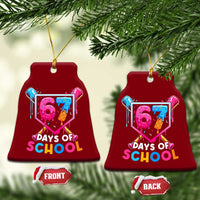 Funny 67 Days Of School Baseball Drip Ceramic Ornament Six Seven Meme Gen Alpha - Wonder Print Shop