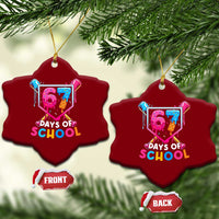Funny 67 Days Of School Baseball Drip Ceramic Ornament Six Seven Meme Gen Alpha - Wonder Print Shop