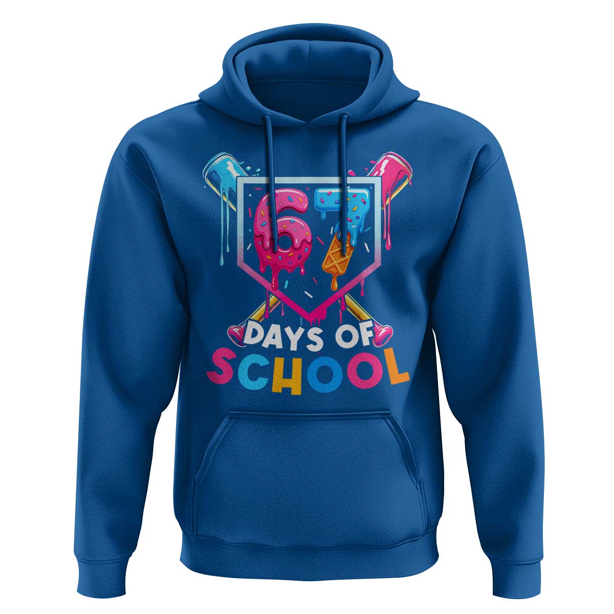 Funny 67 Days Of School Baseball Drip Hoodie Six Seven Meme Gen Alpha - Wonder Print Shop