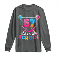 Funny 67 Days Of School Baseball Drip Long Sleeve Shirt Six Seven Meme Gen Alpha - Wonder Print Shop