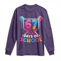 Funny 67 Days Of School Baseball Drip Long Sleeve Shirt Six Seven Meme Gen Alpha - Wonder Print Shop