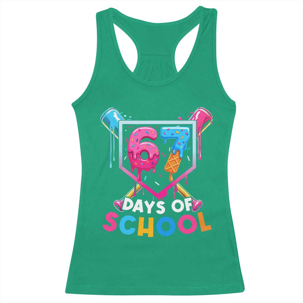 Funny 67 Days Of School Baseball Drip Racerback Tank Top Six Seven Meme Gen Alpha - Wonder Print Shop