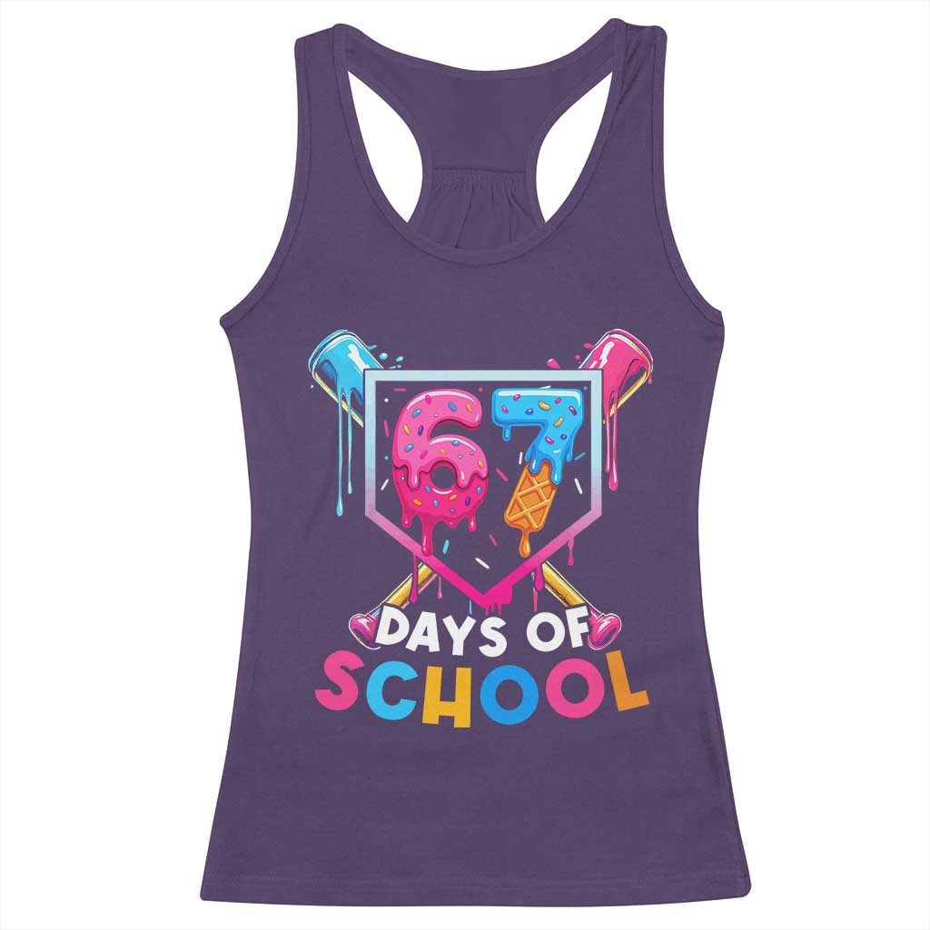 Funny 67 Days Of School Baseball Drip Racerback Tank Top Six Seven Meme Gen Alpha - Wonder Print Shop