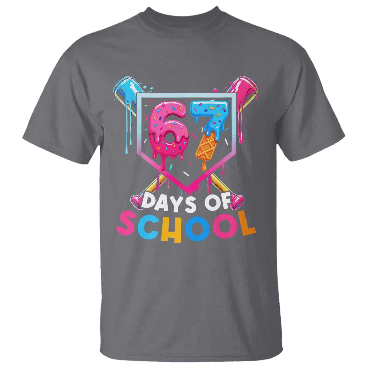 Funny 67 Days Of School Baseball Drip T Shirt Six Seven Meme Gen Alpha - Wonder Print Shop
