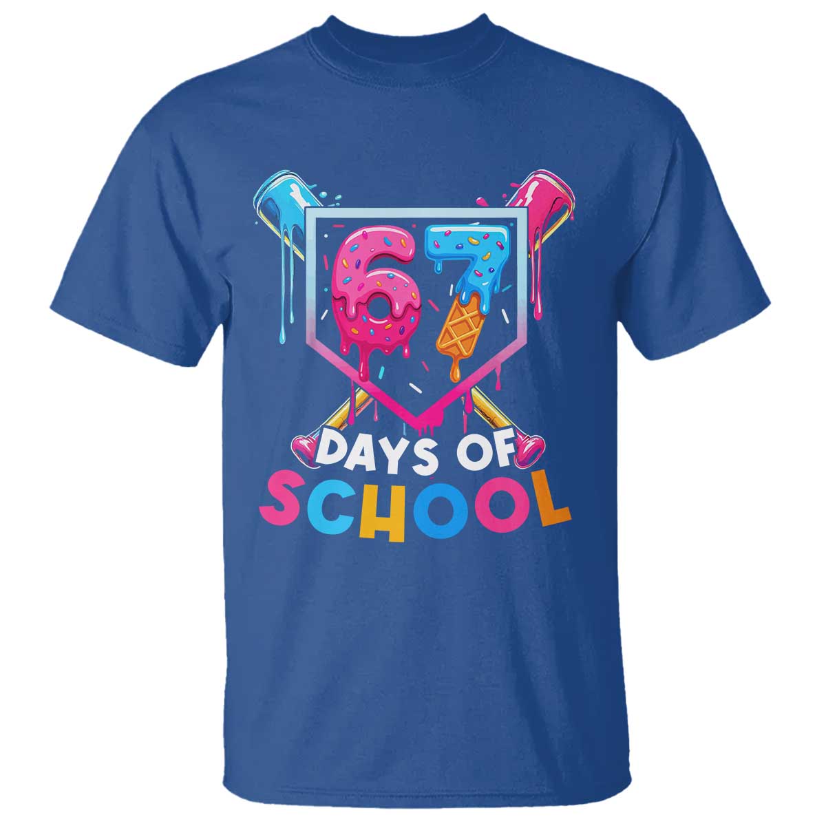 Funny 67 Days Of School Baseball Drip T Shirt Six Seven Meme Gen Alpha - Wonder Print Shop