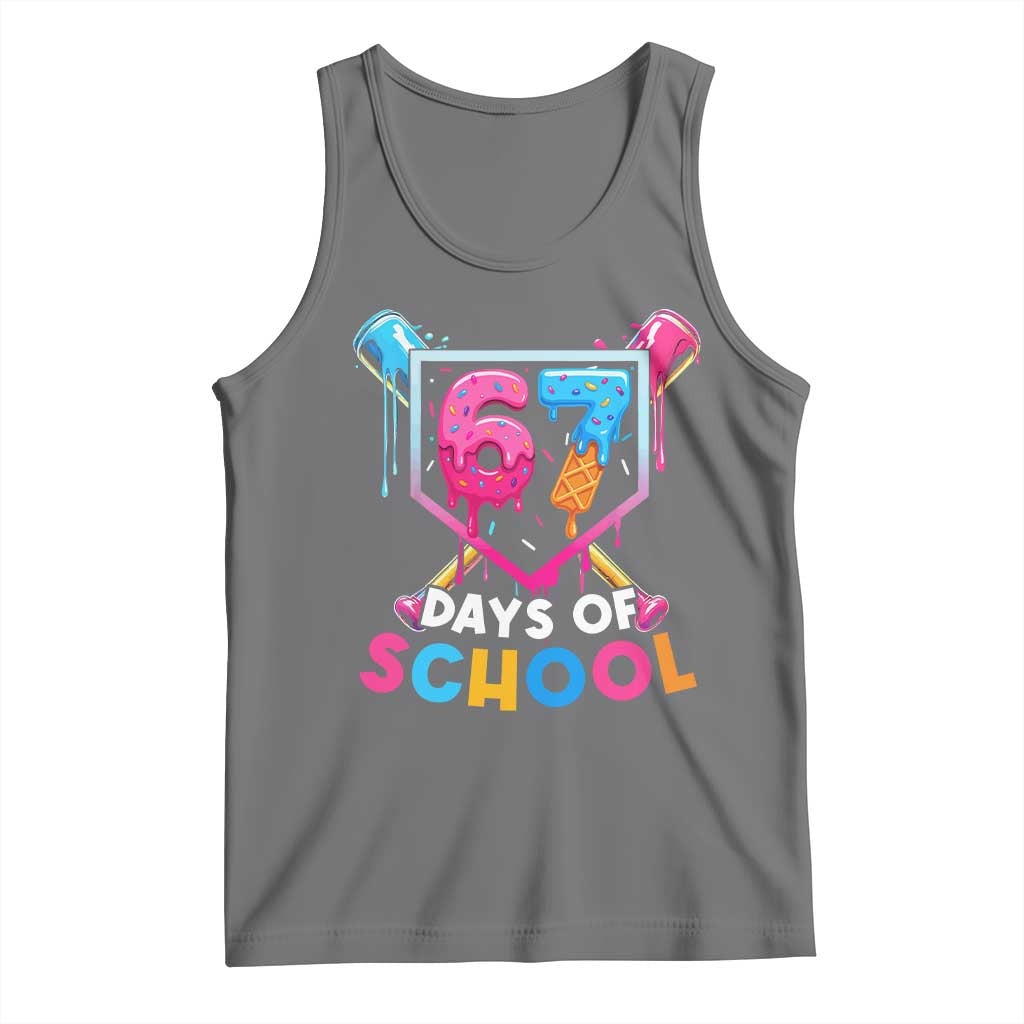 Funny 67 Days Of School Baseball Drip Tank Top Six Seven Meme Gen Alpha - Wonder Print Shop
