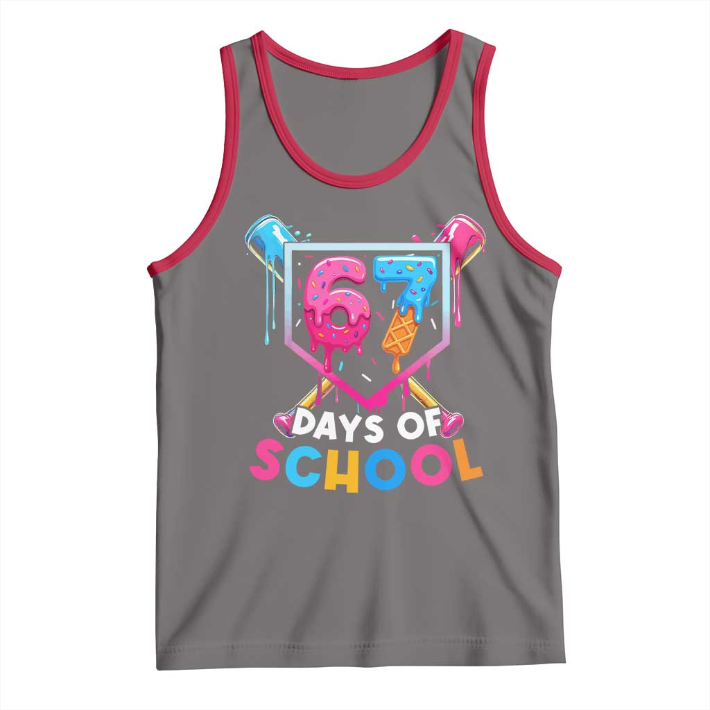 Funny 67 Days Of School Baseball Drip Tank Top Six Seven Meme Gen Alpha - Wonder Print Shop
