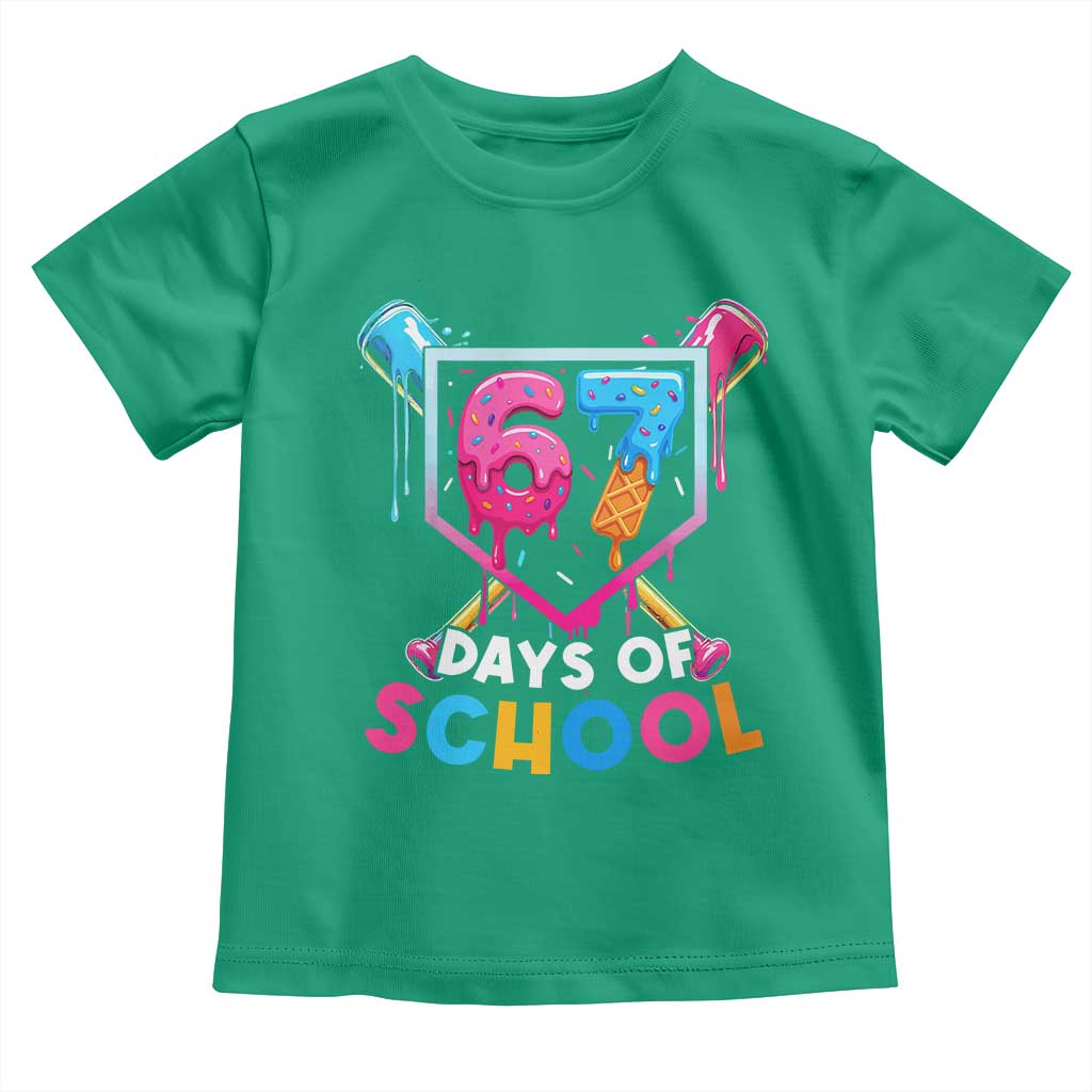 Funny 67 Days Of School Baseball Drip Toddler T Shirt Six Seven Meme Gen Alpha - Wonder Print Shop