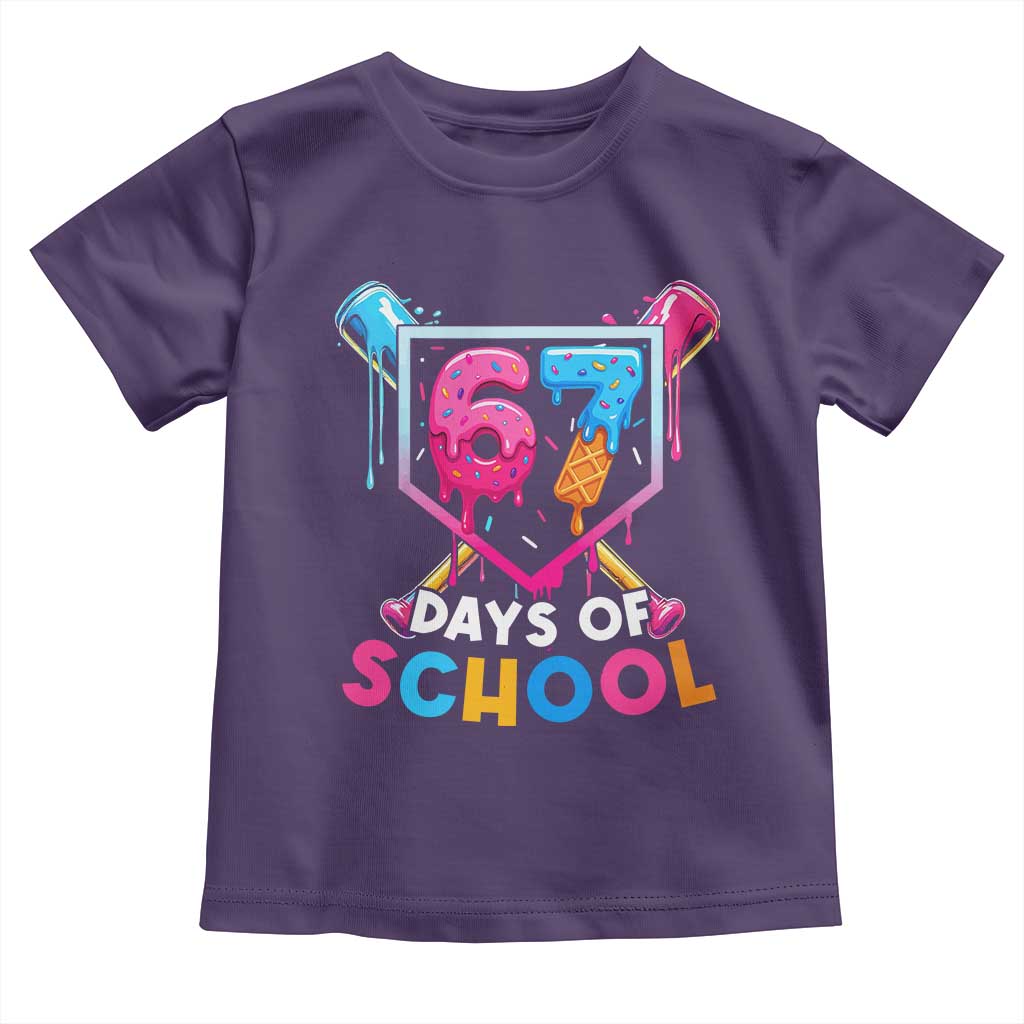 Funny 67 Days Of School Baseball Drip Toddler T Shirt Six Seven Meme Gen Alpha - Wonder Print Shop